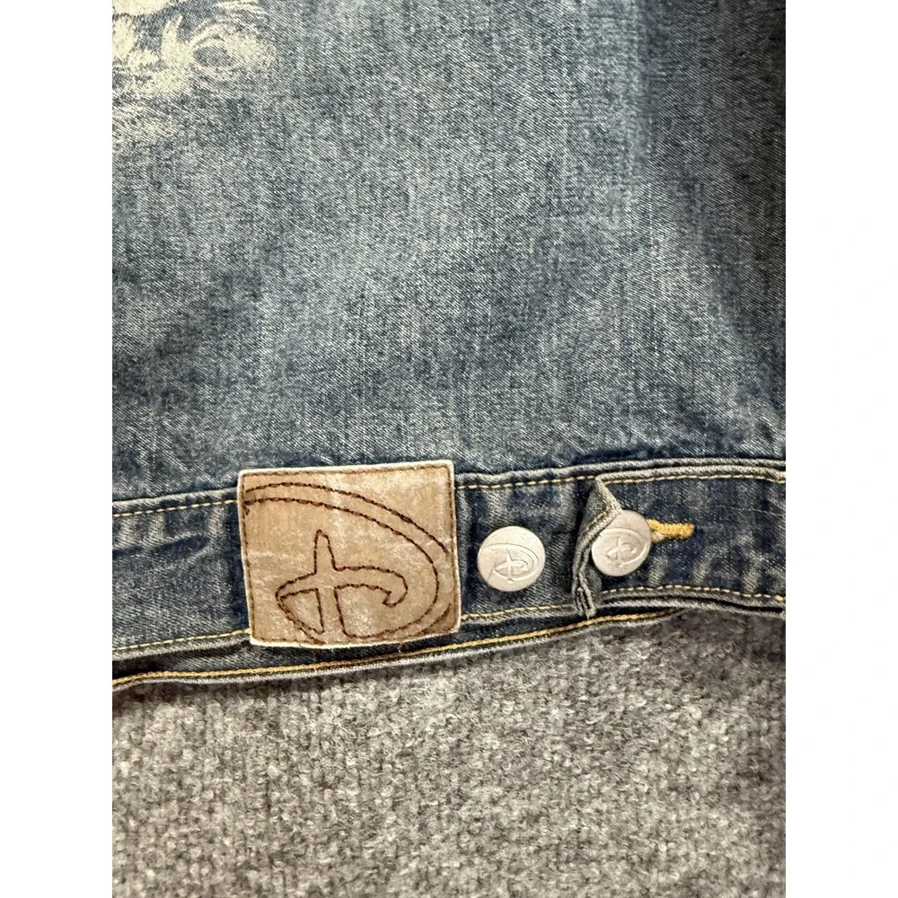 Disney Studio Collection Jacket Mens Large Blue Denim Jack Skellington Halloween